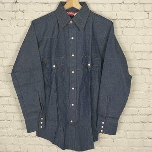Tuf Nut Denim Shirt Snap Buttons 15 Short Blue